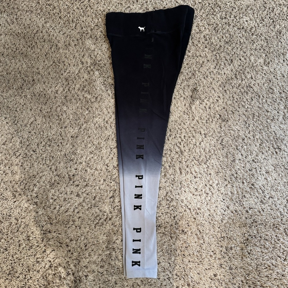 PINK Victoria's Secret Ultimate Leggings XS Gray Logo‎ Lattice Athleisure